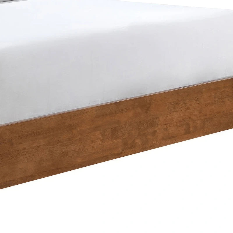 Furniture of America Beau Midcentury 4-Piece Walnut Wood Platform Bedroom Set