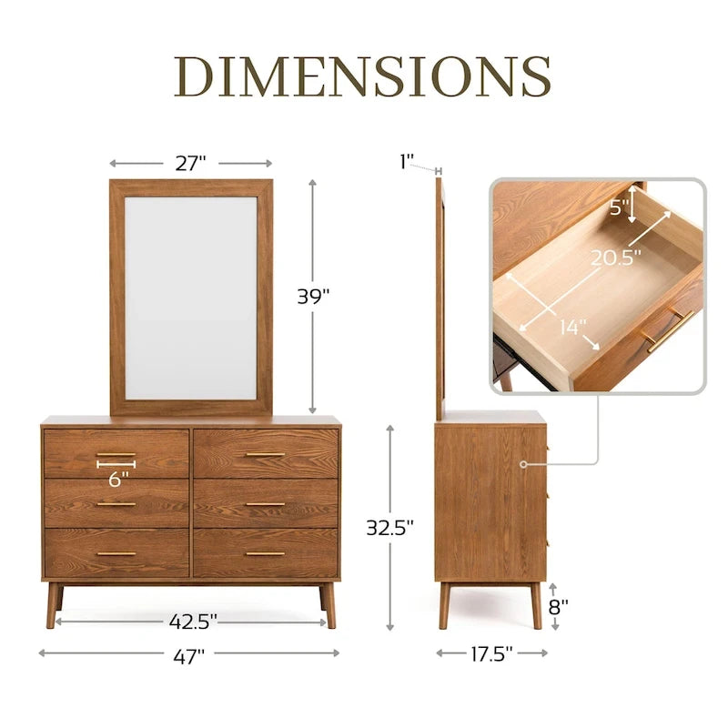 Furniture of America Beau Midcentury 4-Piece Low Profile Platform Bedroom Set