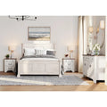 WAMPAT Farmhouse 3PCS Bedroom Set, 59 W Large Sideboard Buffet Cabinet,and Wood Nightstands Set of 2 with Charging Station