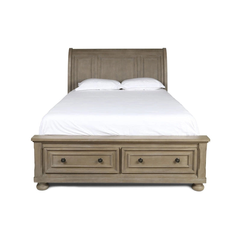 New Classic Furniture Salinger Pewter 5-Piece Bedroom Set with 2-Nightstand