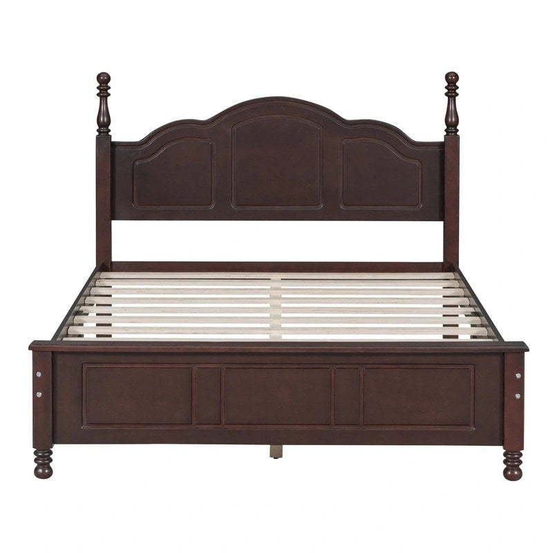3PCS Retro Design Queen/Full Size Wood Platform Bed Set with 2 Nightstands