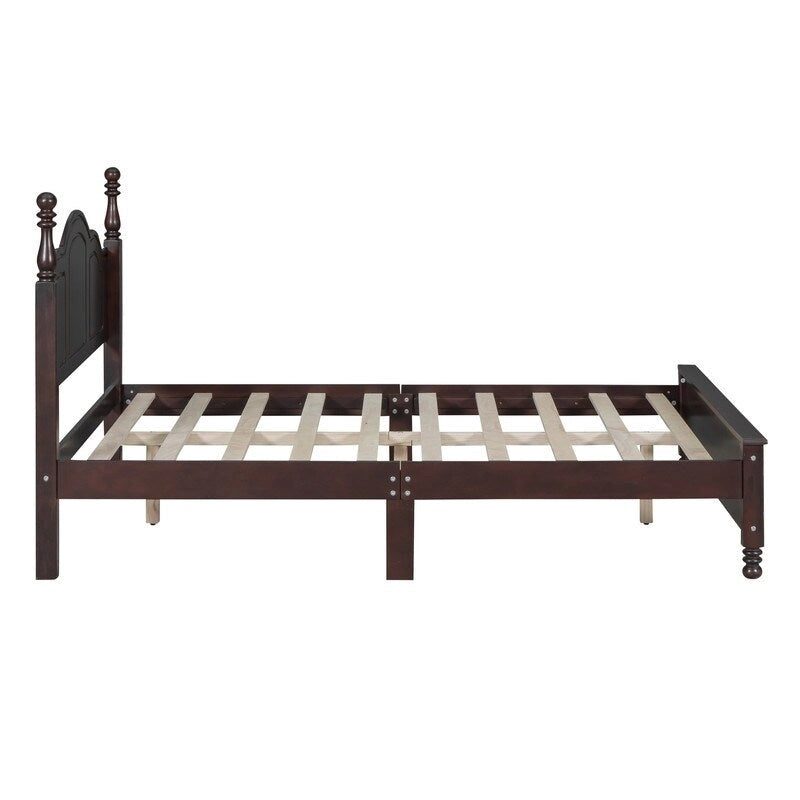 3PCS Retro Design Queen/Full Size Wood Platform Bed Set with 2 Nightstands