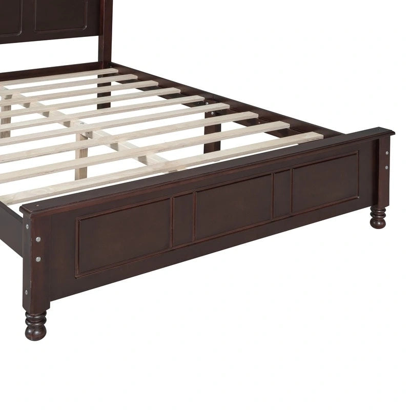 3PCS Retro Design Queen/Full Size Wood Platform Bed Set with 2 Nightstands