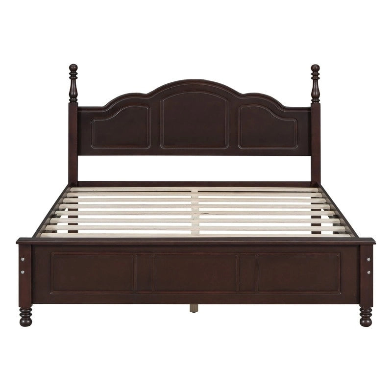 3PCS Retro Design Queen/Full Size Wood Platform Bed Set with 2 Nightstands