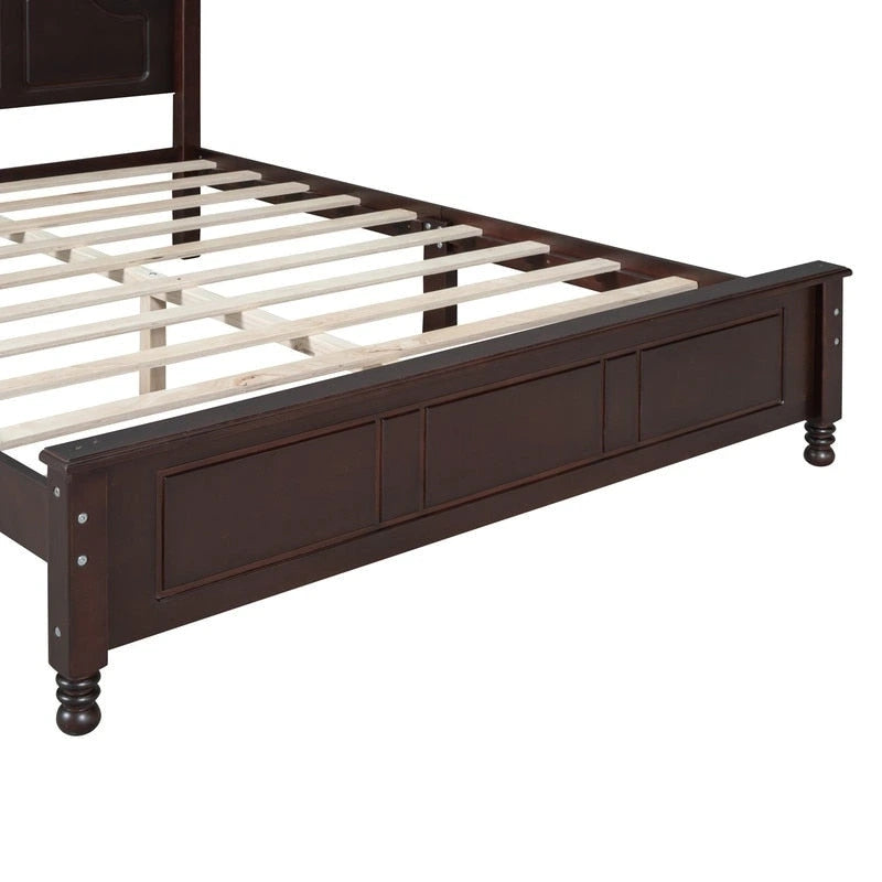 3PCS Retro Design Queen/Full Size Wood Platform Bed Set with 2 Nightstands