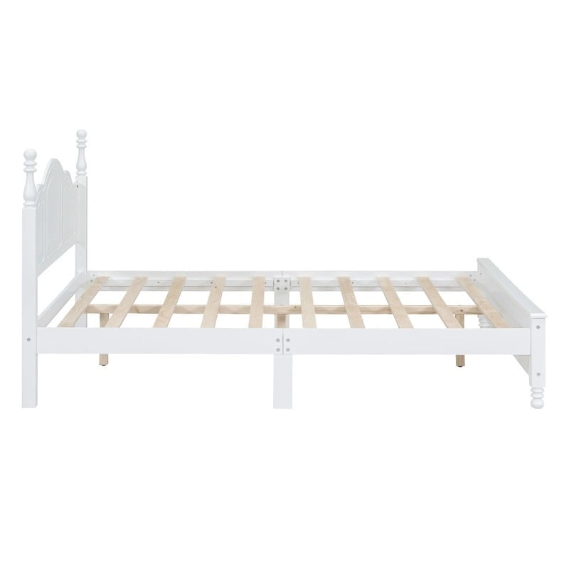 3PCS Retro Design Queen/Full Size Wood Platform Bed Set with 2 Nightstands