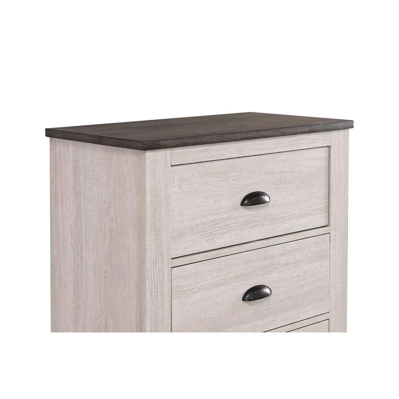Marilyne 6 Piece Chalk Gray Rustic Sleigh Bedroom Set