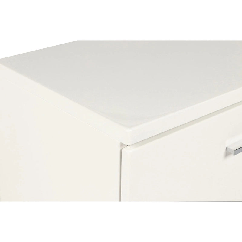 New Classic Furniture Vexa White High Gloss 4-Piece Bedroom Set with Nightstand