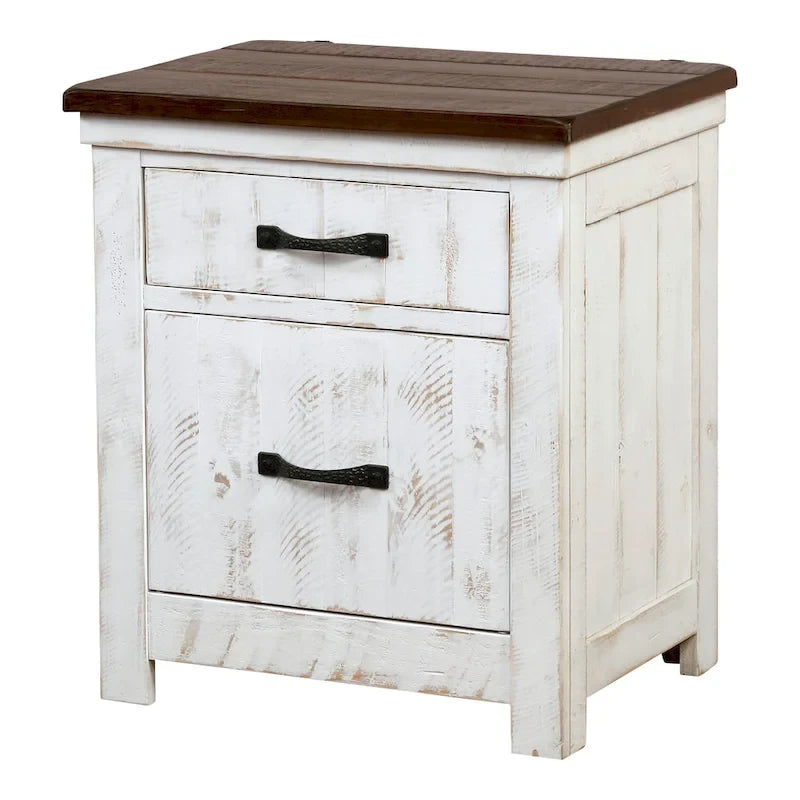 Ynez Farmhouse White Pine 3-Piece Panel Bedroom Set with USB Port by Furniture of America