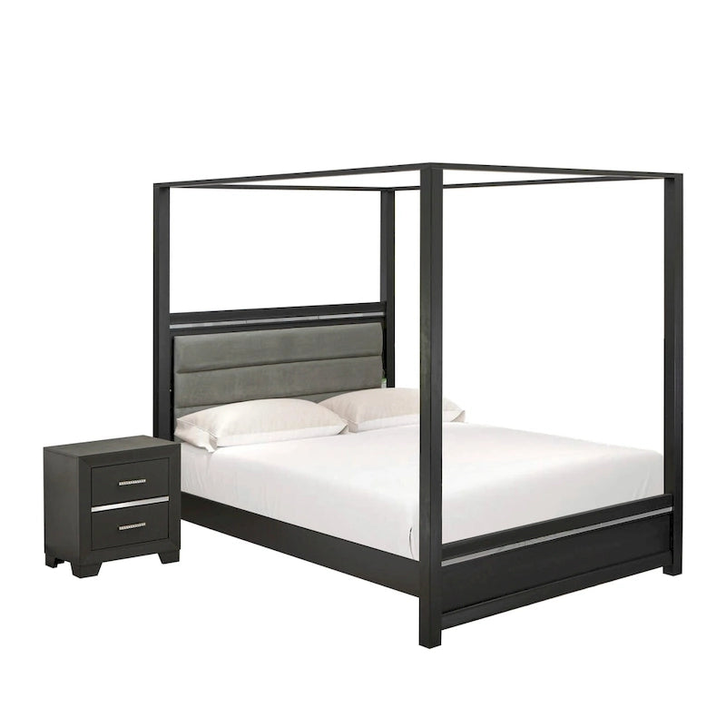 East West Furniture Denali Queen Size Bedroom Set with Upholstered Headboard (Pieces Option)