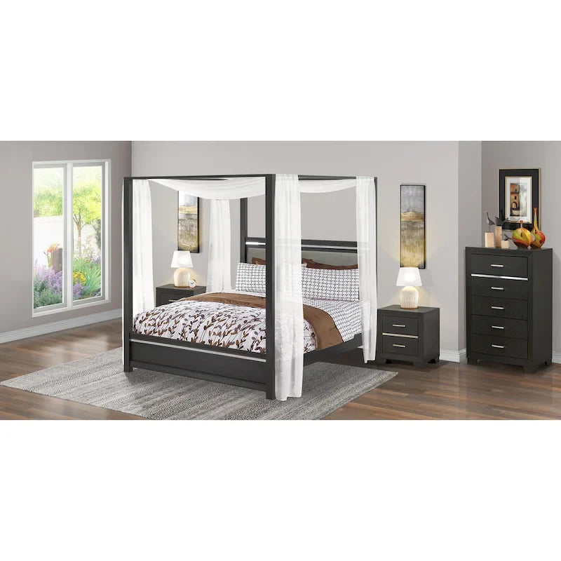 East West Furniture Denali Queen Size Bedroom Set with Upholstered Headboard (Pieces Option)