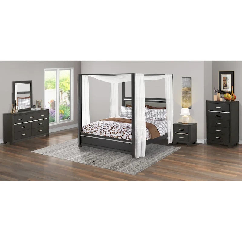 East West Furniture Denali Queen Size Bedroom Set with Upholstered Headboard (Pieces Option)