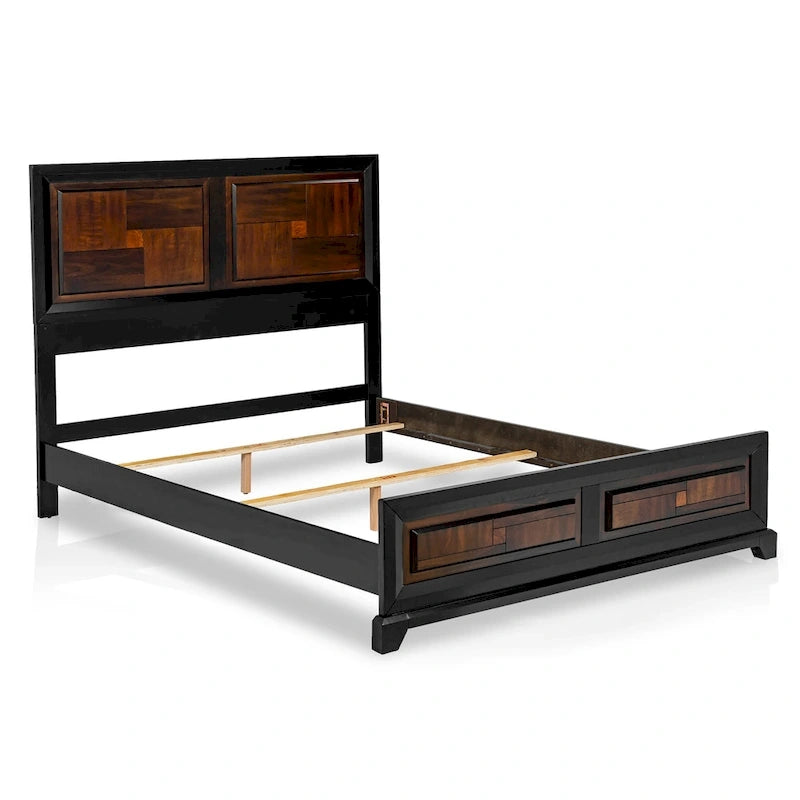 Jupa Transitional Walnut Wood 2-Piece Panel Bedroom Set by Furniture of America