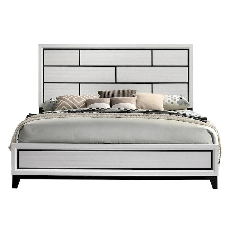 Roundhill Furniture Stout White Panel Deluxe 6-piece Bedroom Set