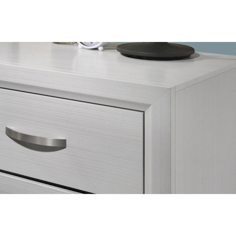 Roundhill Furniture Stout White Panel Deluxe 6-piece Bedroom Set