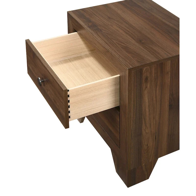 Linette 5 Piece Cherry Brown Panel Bedroom Set