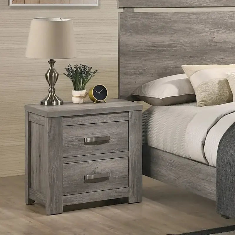 Roundhill Furniture Floren 5-piece Contemporary Weathered Gray Wood Bedroom Set