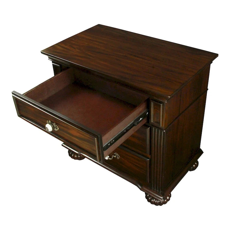 Vame Traditional Walnut Solid Wood 3-Piece Poster Bedroom Set by Furniture of America