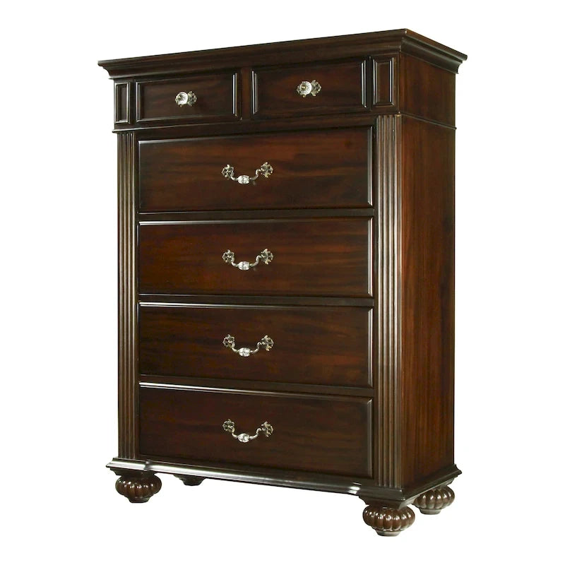 Vame Traditional Walnut Solid Wood 3-Piece Poster Bedroom Set by Furniture of America