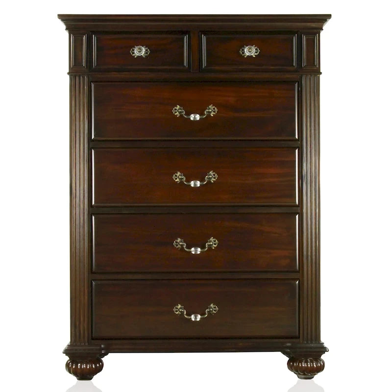 Vame Traditional Walnut Solid Wood 3-Piece Poster Bedroom Set by Furniture of America