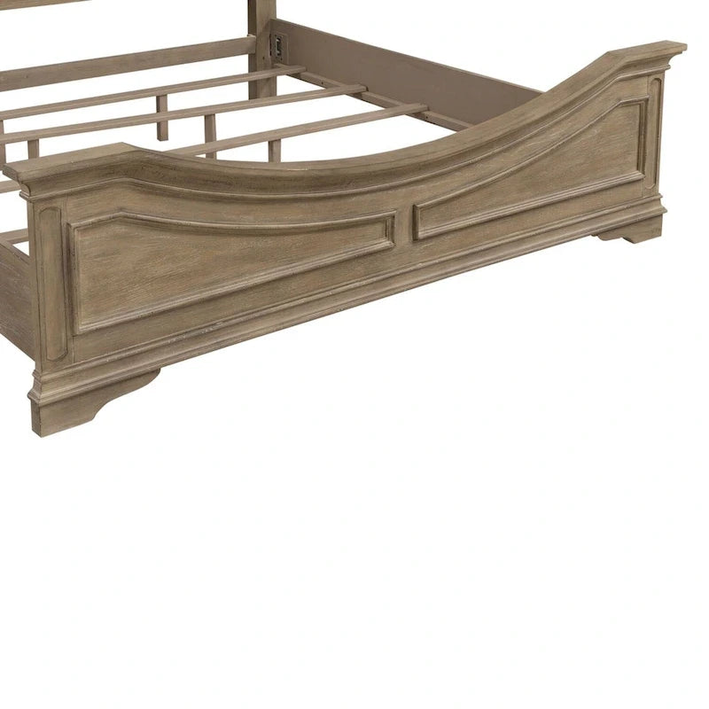 Magnolia Manor Upholstered Bed, Dresser and Mirror, and Nightstand Set