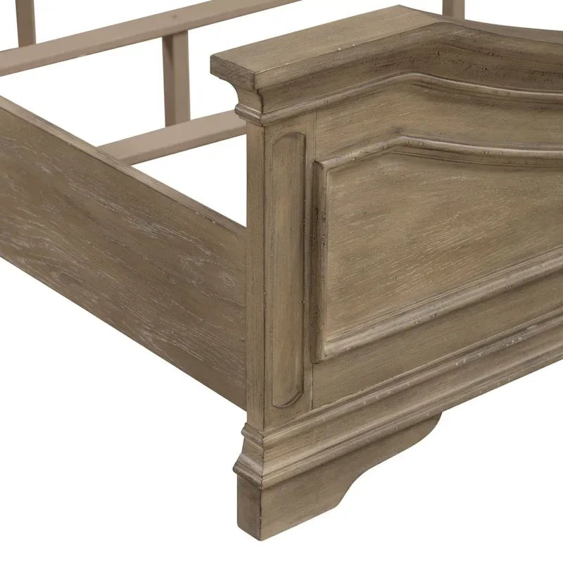 Magnolia Manor Upholstered Bed, Dresser and Mirror, and Nightstand Set