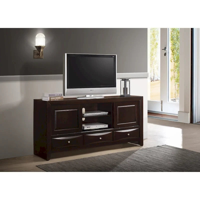 Priscella 6 Piece Dark Cherry Storage Platform Bedroom Set