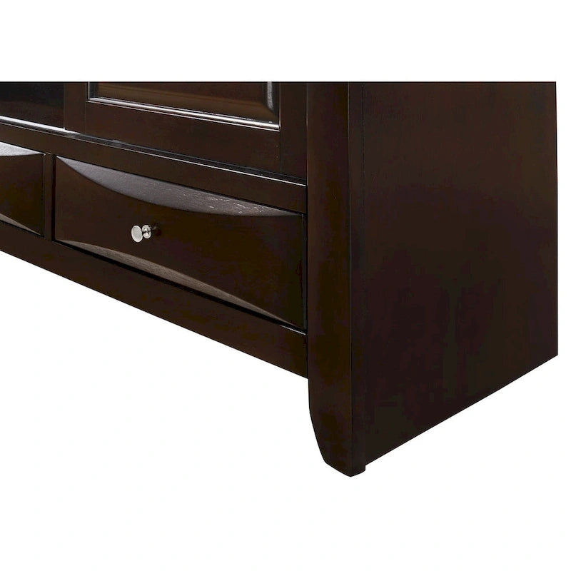 Priscella 6 Piece Dark Cherry Storage Platform Bedroom Set