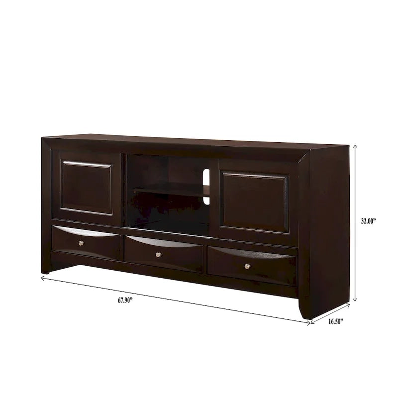 Priscella 6 Piece Dark Cherry Storage Platform Bedroom Set