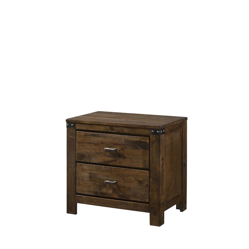 Joell 6 Piece Brown Ructic Panel Bedroom Set