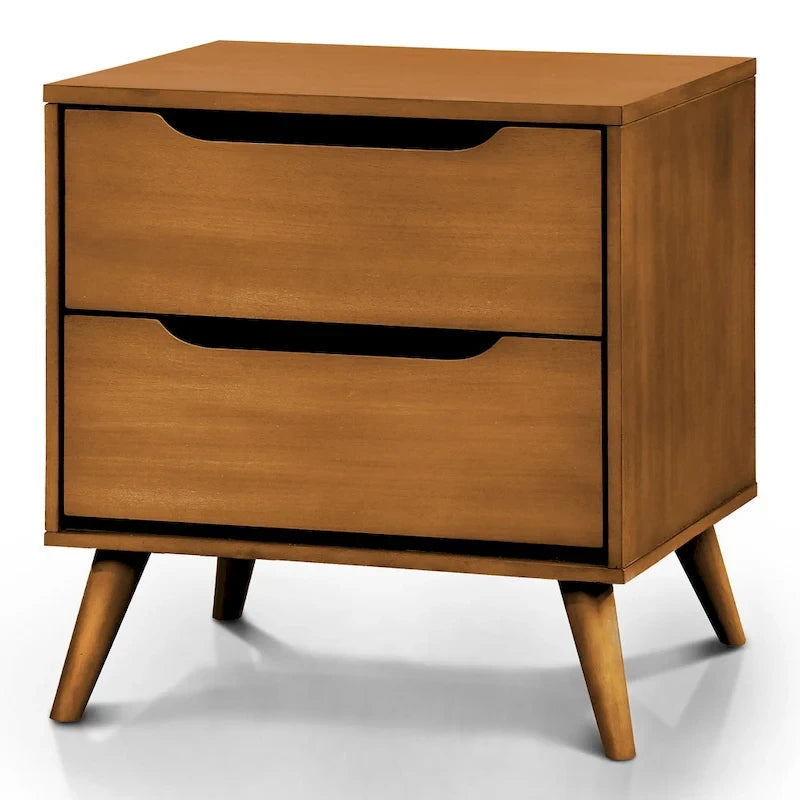 Fopp Mid-century Modern Oak Wood 2-Piece Platform Bedroom Set by Furniture of America