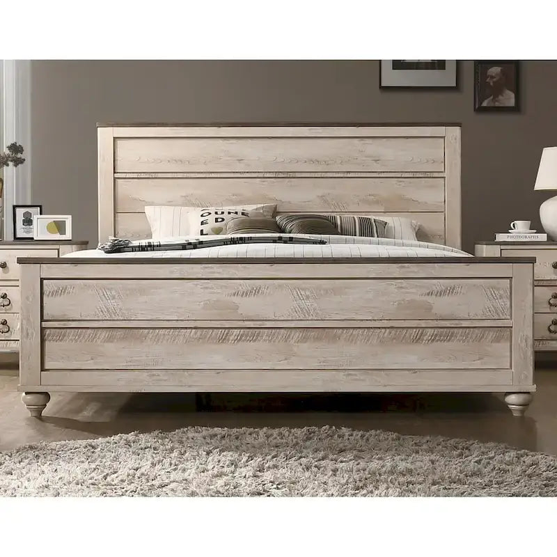 Roundhill Furniture Imerland 5-pc. Contemporary King-sized Whitewashed Bedroom Set