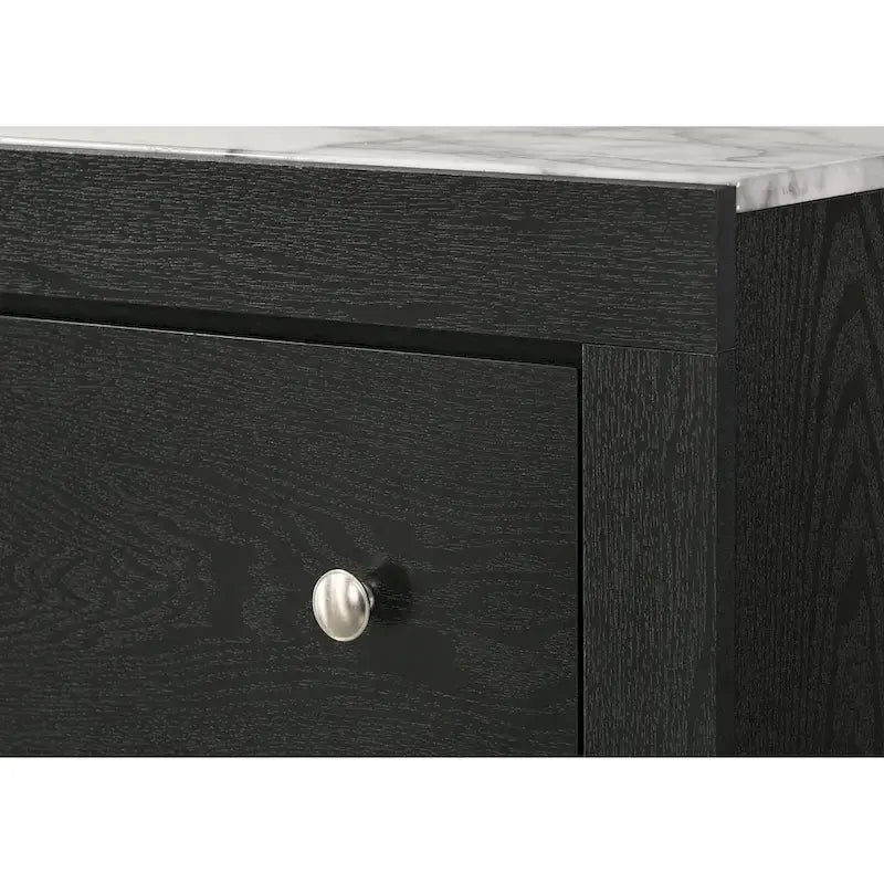 Gaylene 5 Piece Black LED Bookcase Panel Bedroom Set
