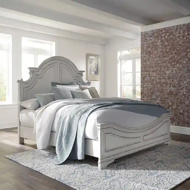 Magnolia Manor Panel Bed, Dresser and Mirror, and Nightstand Set