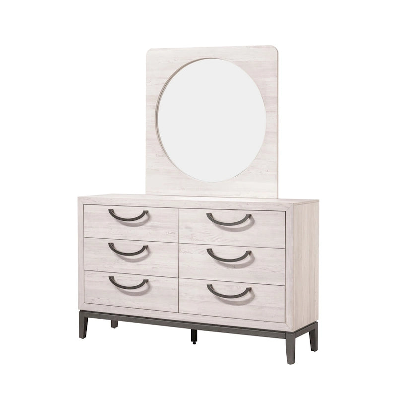 Demora 5 Piece Beige Modern Contemporary Solid Wood And Veneers Upholstered Panel Bedroom Set