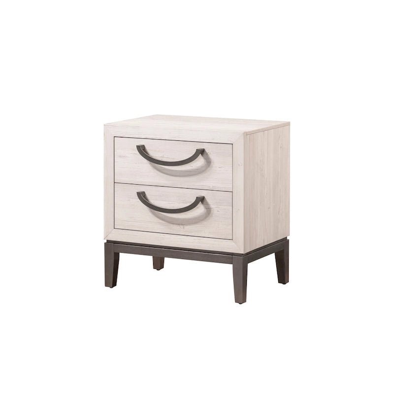 Demora 5 Piece Beige Modern Contemporary Solid Wood And Veneers Upholstered Panel Bedroom Set