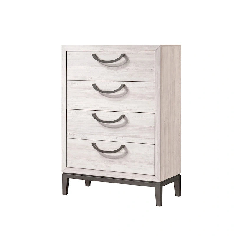 Demora 5 Piece Beige Modern Contemporary Solid Wood And Veneers Upholstered Panel Bedroom Set