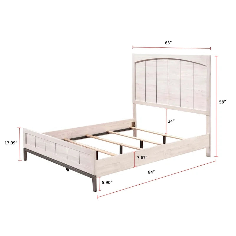 Demora 5 Piece Beige Modern Contemporary Solid Wood And Veneers Upholstered Panel Bedroom Set