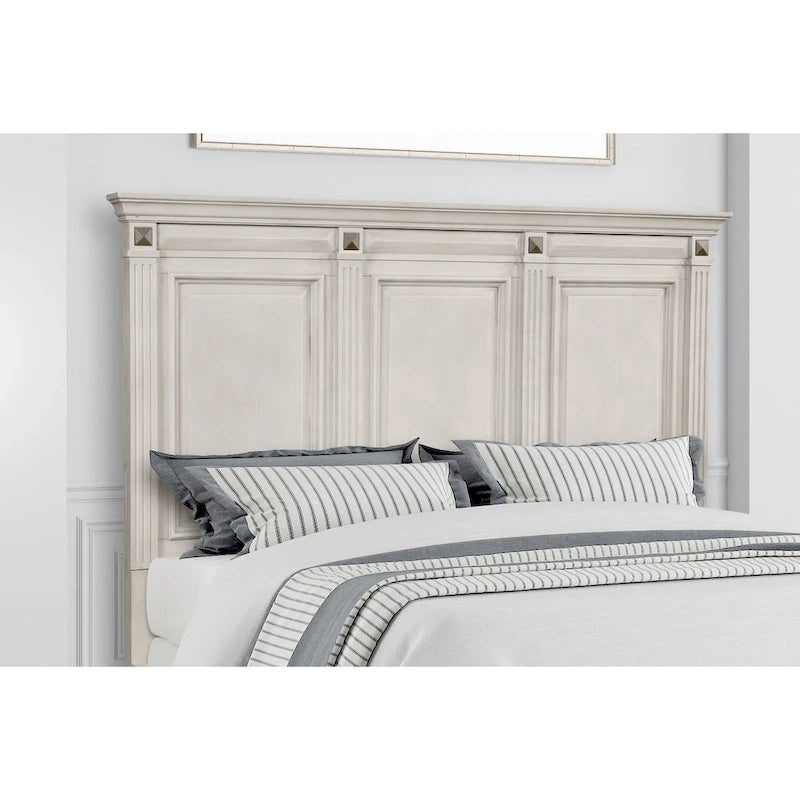 Roundhill Furniture Renova Distressed Parchment Wood 5-piece Bedroom Set