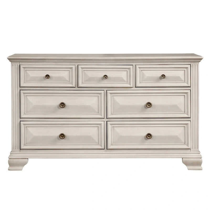 Roundhill Furniture Renova Distressed Parchment Wood 5-piece Bedroom Set