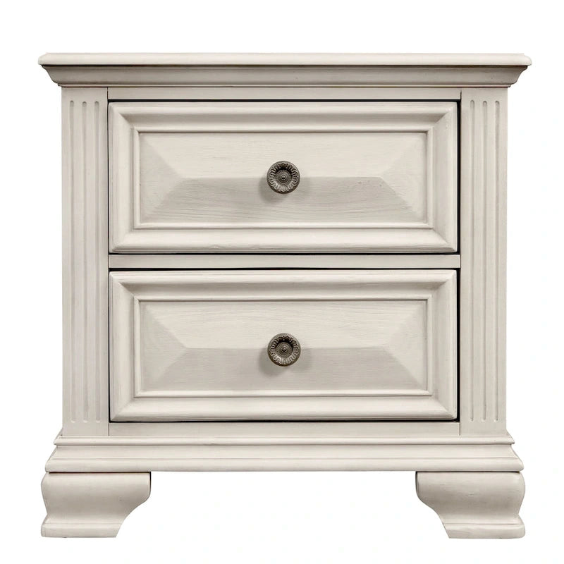 Roundhill Furniture Renova Distressed Parchment Wood 5-piece Bedroom Set