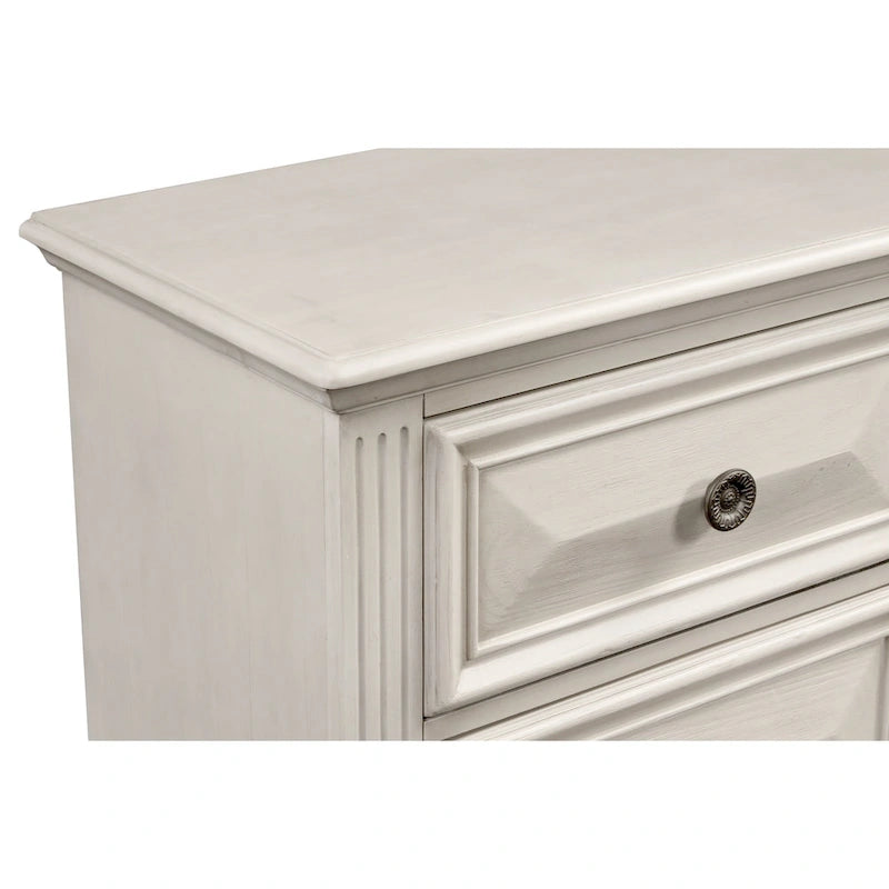 Roundhill Furniture Renova Distressed Parchment Wood 5-piece Bedroom Set