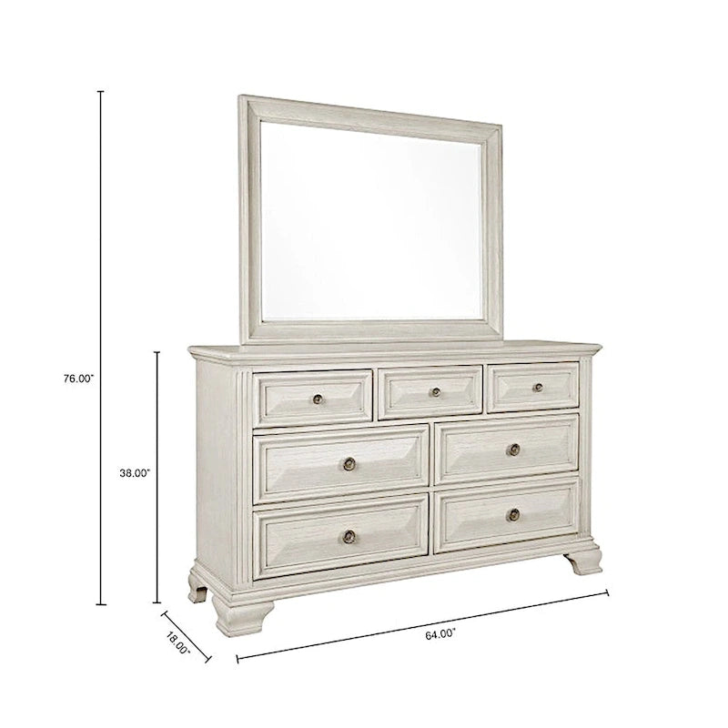 Roundhill Furniture Renova Distressed Parchment Wood 5-piece Bedroom Set