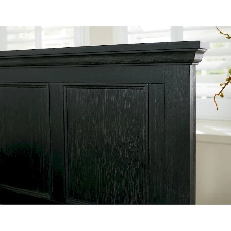 Farmhouse Basics King Bedroom Set with 2 Nightstands, 1 Dresser and 1 Mirror