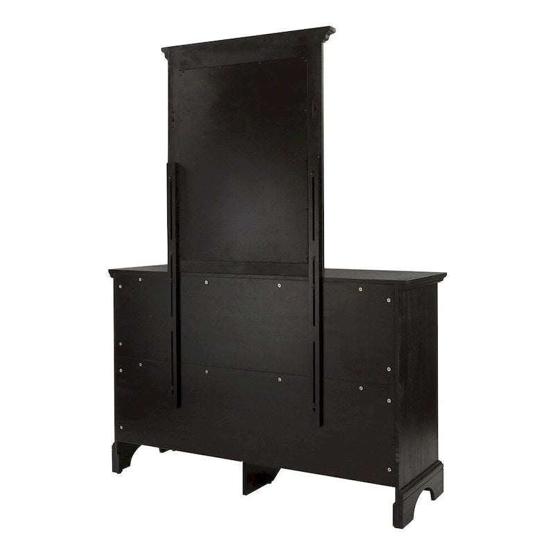 Farmhouse Basics King Bedroom Set with 2 Nightstands, 1 Dresser and 1 Mirror