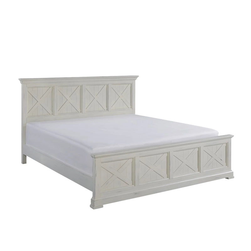 The Gray Barn 3-Piece Riverbone X-detail King Bed, Nightstand, and Chest Set
