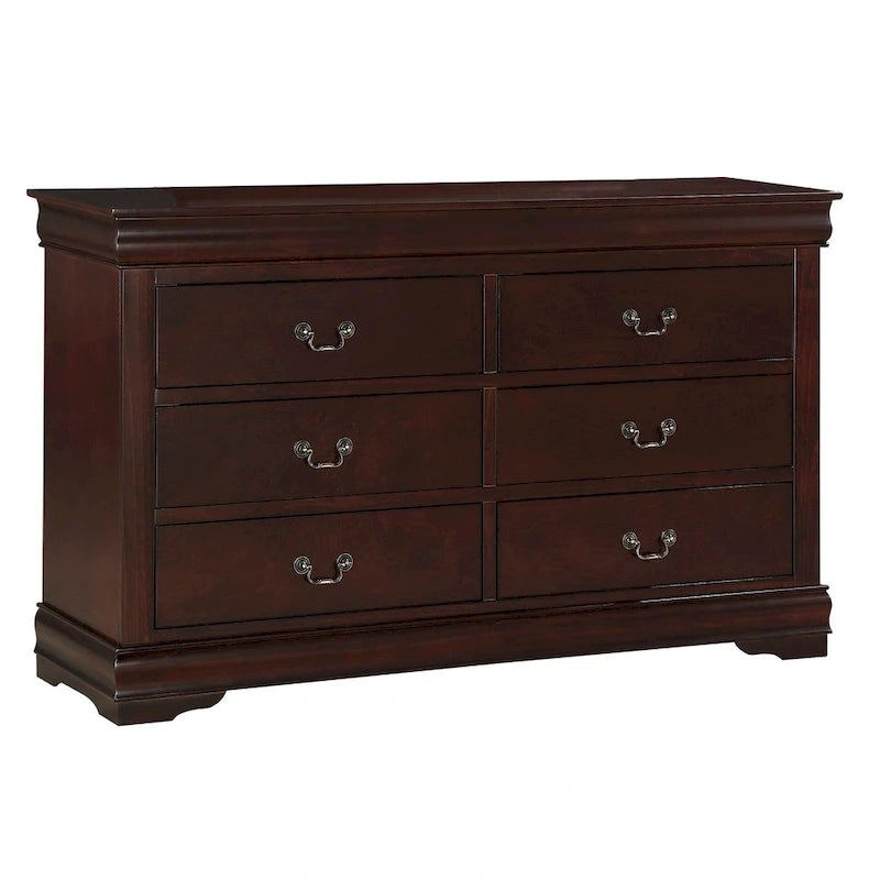 Lillie 6 Piece Cherry Sleigh Bedroom Set