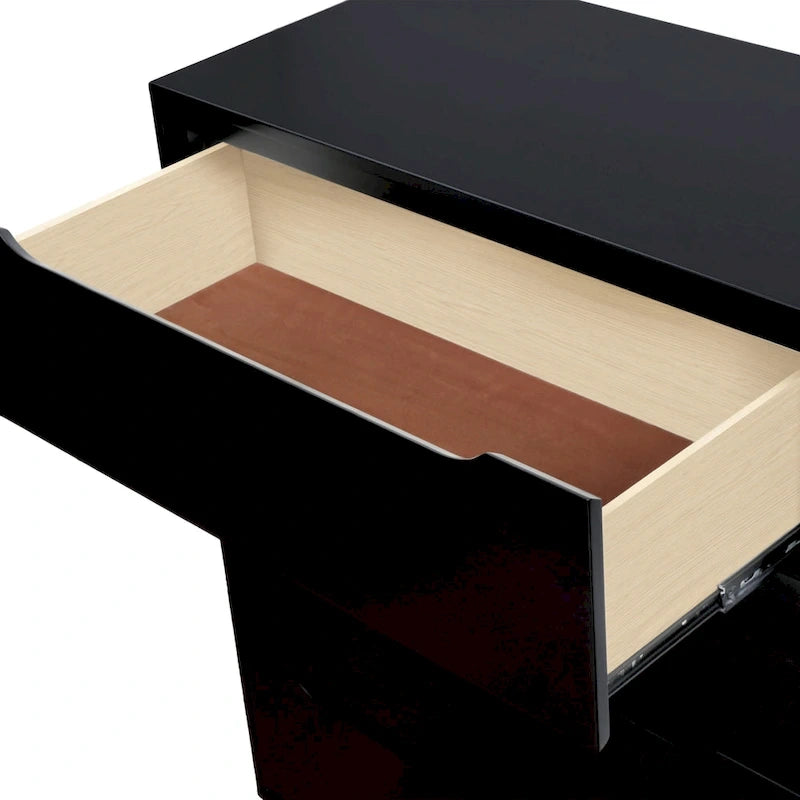 Fopp Mid-Century Modern Black Wood 3-Piece Platform Bedroom Set by Furniture of America