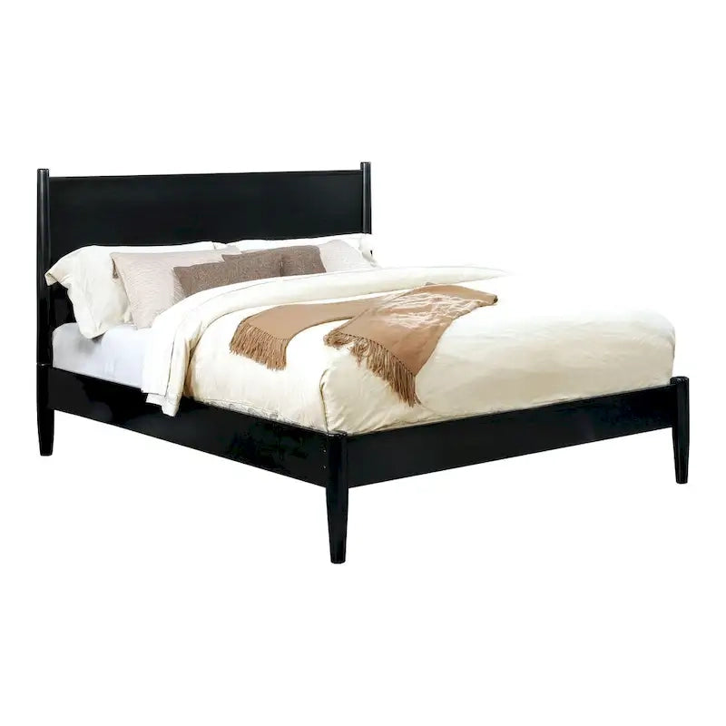 Fopp Mid-Century Modern Black Wood 3-Piece Platform Bedroom Set by Furniture of America