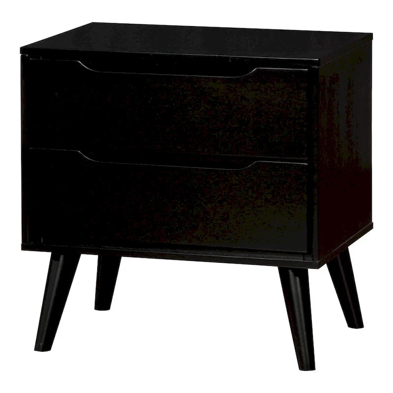 Fopp Mid-Century Modern Black Wood 3-Piece Platform Bedroom Set by Furniture of America